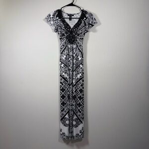 Style & Co. Black and White Patterned Maxi Dress